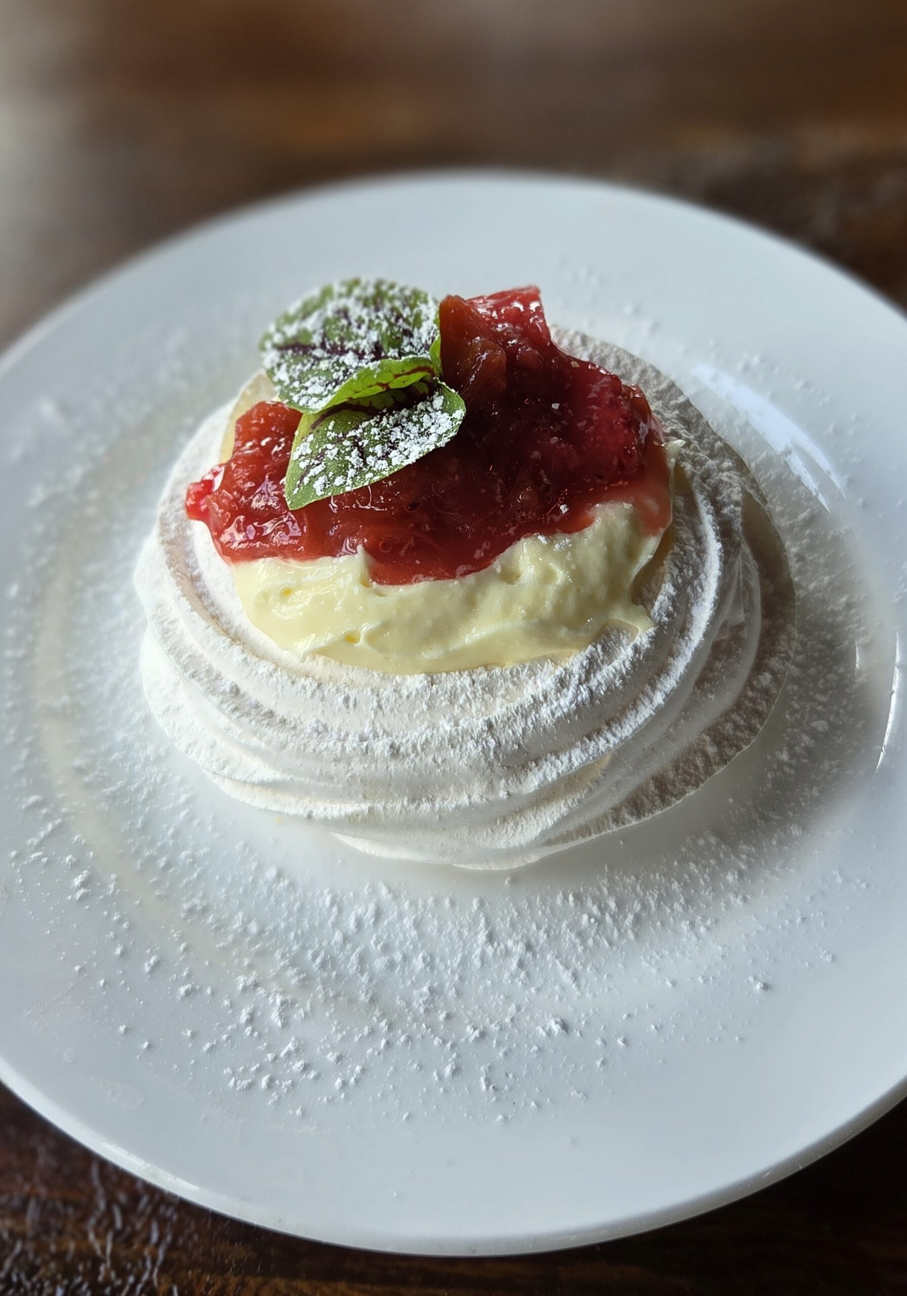 Strawberry Rhubarb Pavlova