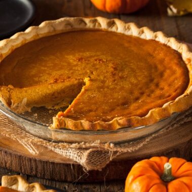Festive Homemade Pumpkin Pie with Whipped Cream